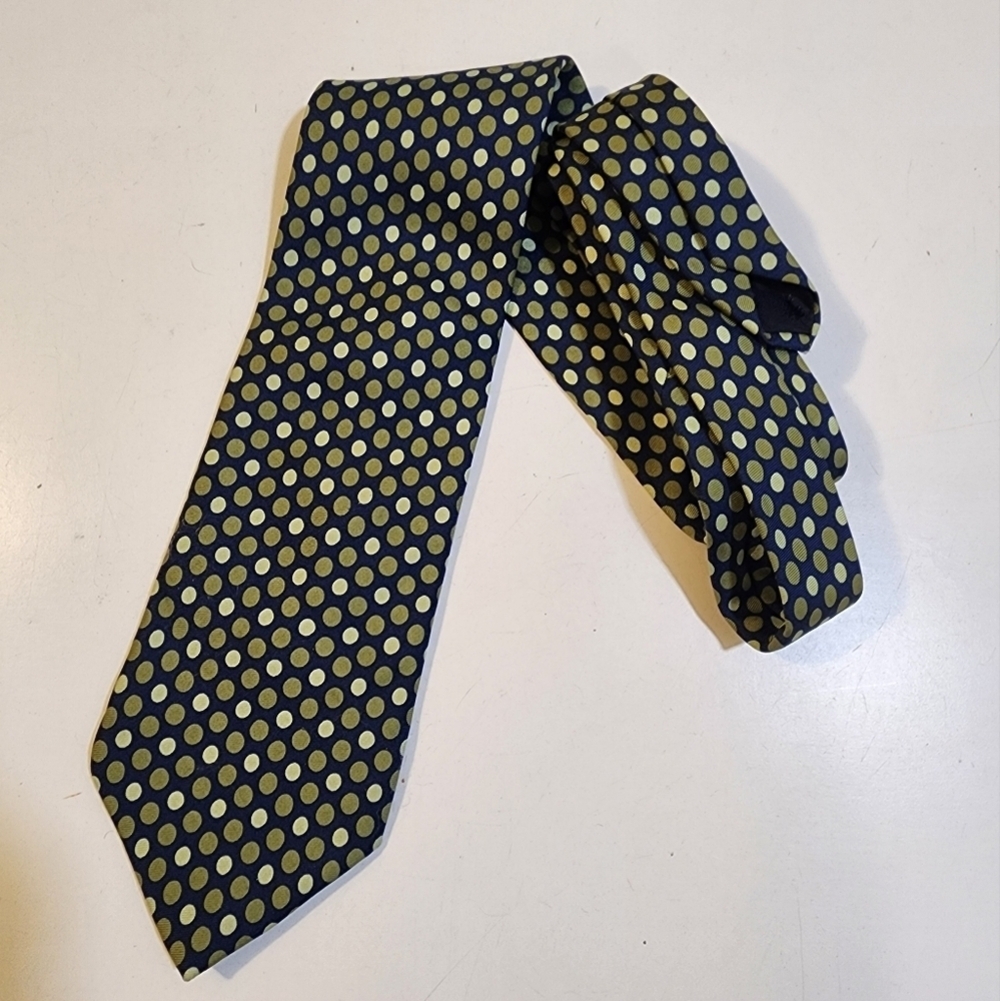 BROOKS Basixs Men's Polka Dot Green Pure Silk Tie